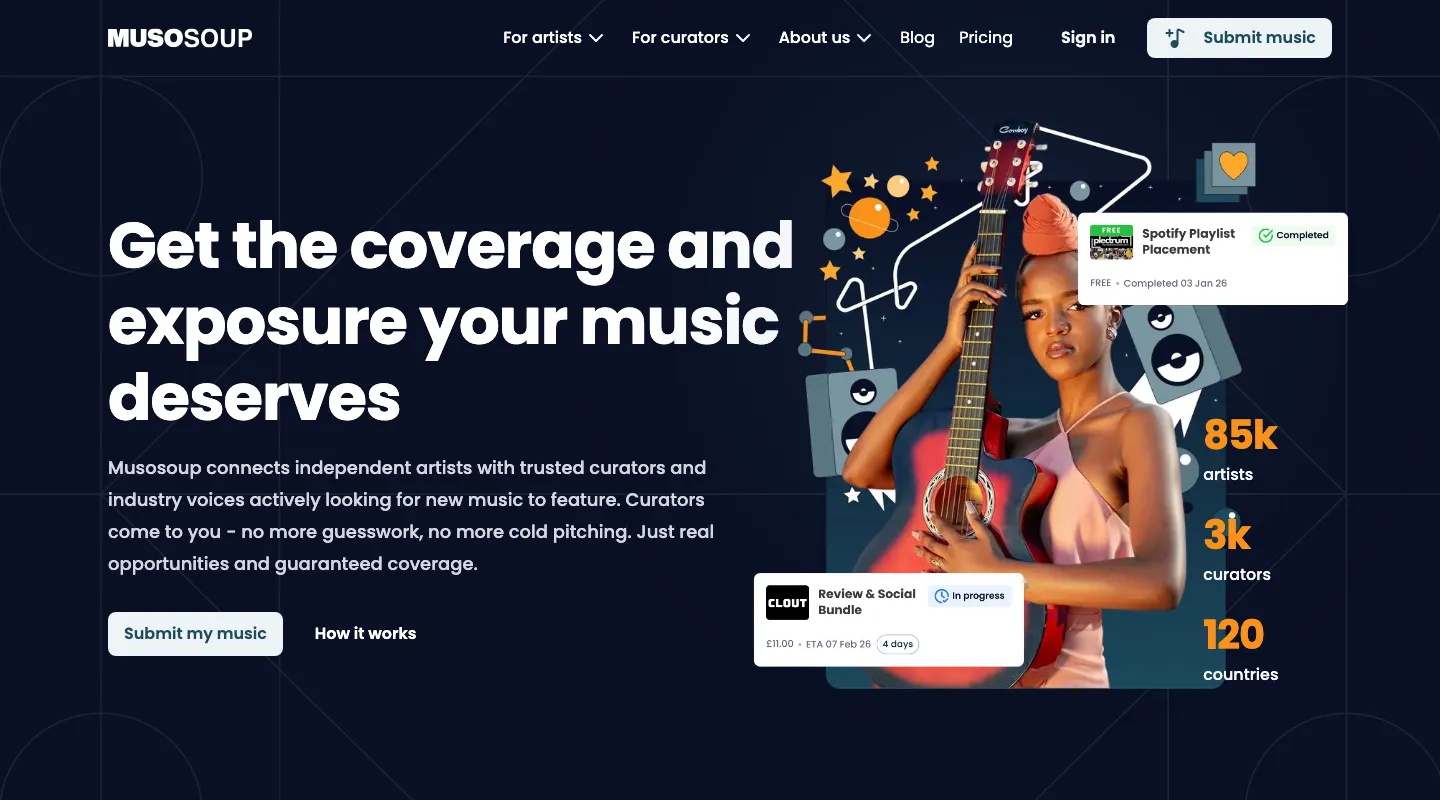 Marketplace de promoción musical de Musosoup